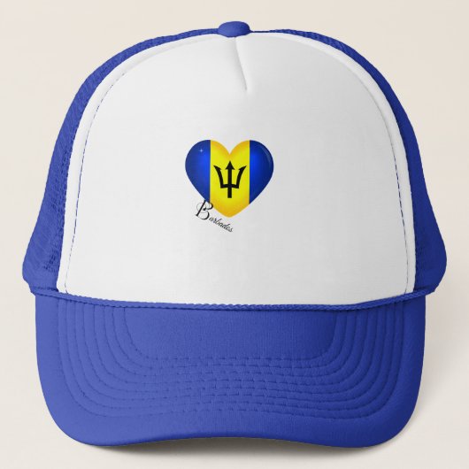 Barbados Flag Heart Trucker Pet (Voorkant)