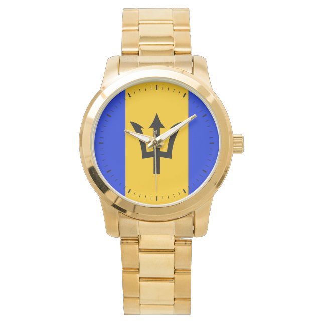 Barbados Flag Horloge (Voorkant)
