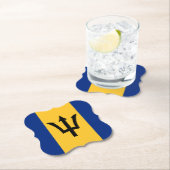 Barbados Flag Kartonnen Onderzetters (Insitu)