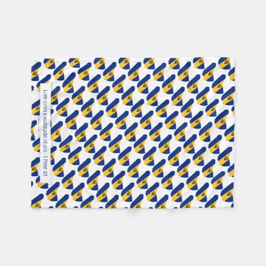 Barbados Flag | LOVE HOESJES SIN | CHRISTELIJK Fleece Deken (Voorkant (Horizontaal))