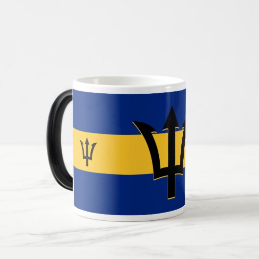 Barbados Flag Magische Mok (Voorkant links)