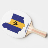 BARBADOS FLAG & MAP op maat Tafeltennisbatje (Zijkant)