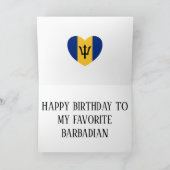 Barbados Flag Patriotic Birthday Kaart (Binnen)