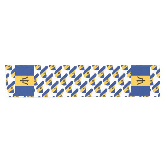 BARBADOS Flag Patriotic Korte Tafelloper (Horizontaal)