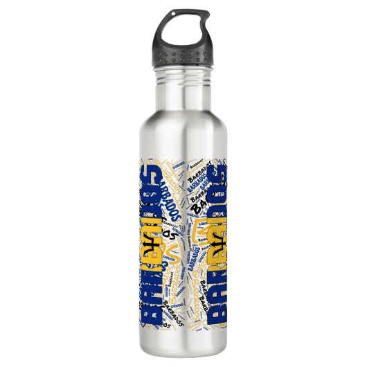 Barbados Flag Patriotic Waterfles (Voorkant)