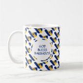 BARBADOS Flag Patriottic Custom Monogram GOD BLESS Koffiemok (Links)