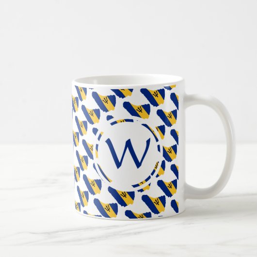 BARBADOS Flag Patriottic Custom Monogram GOD BLESS Koffiemok (Rechts)