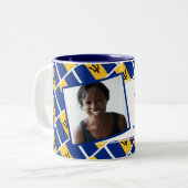 BARBADOS FLAG Photo Template toevoegen Jouw tekst Tweekleurige Koffiemok (Voorkant links)