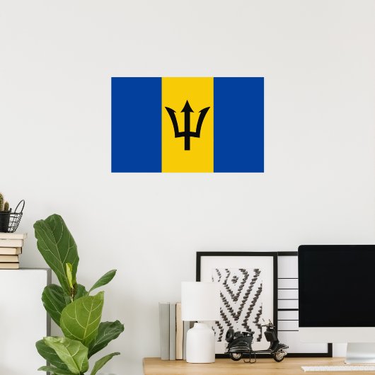 Barbados Flag Poster (Thuiskantoor)