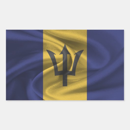 Barbados Flag Rechthoekige Sticker (Voorkant)