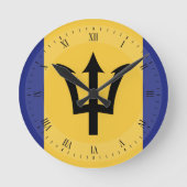 Barbados Flag Ronde Klok (Voorkant)