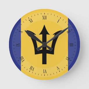 Barbados Flag Ronde Klok