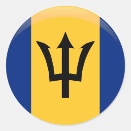Barbados Flag Ronde Sticker