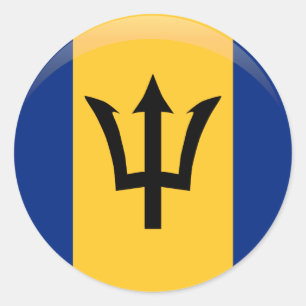 Barbados Flag Ronde Sticker