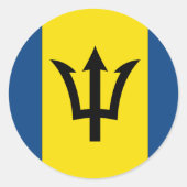 Barbados Flag Ronde Sticker (Voorkant)