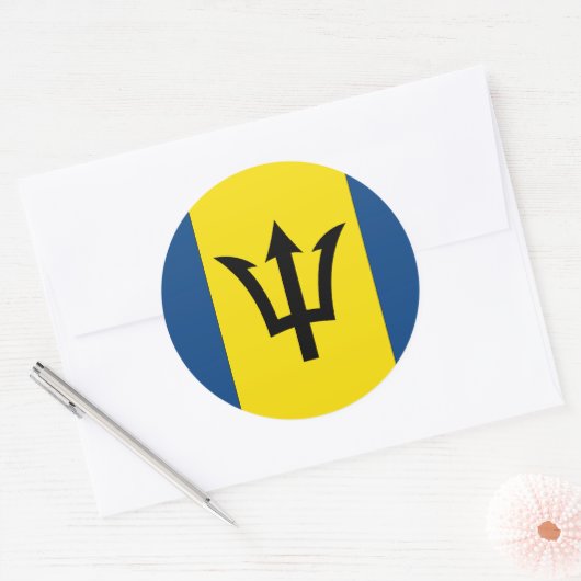 Barbados Flag Ronde Sticker (Envelop)