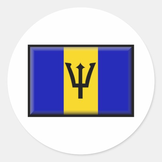 Barbados Flag Ronde Sticker (Voorkant)