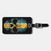 Barbados Flag Skull op Black Bagagelabel (Voorkant horizontaal)