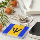 Barbados Flag Sleutelhanger (Voorkant Rechts)