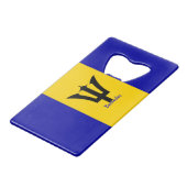 Barbados Flag Sleutelhanger Bottle Open Creditkaart Flessenopener (Achterkant Gekanteld)