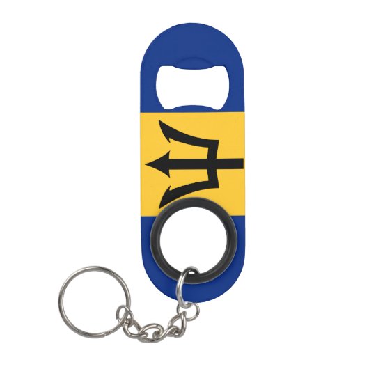 Barbados Flag Sleutelhanger Flessenopener (Voorkant)