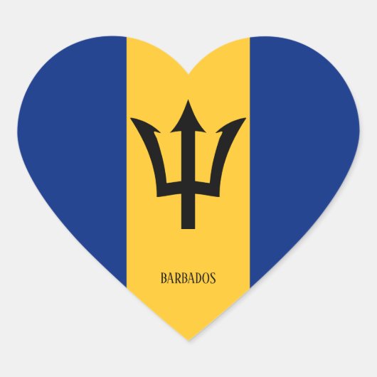 Barbados Flag Splendid Patriotic Hart Sticker (Voorkant)