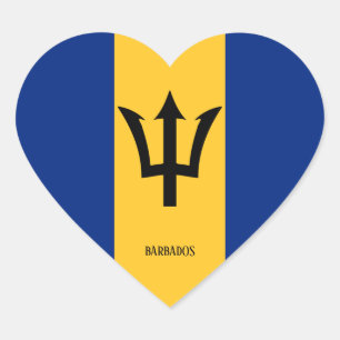 Barbados Flag Splendid Patriotic Hart Sticker