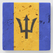 Barbados Flag Stenen Onderzetter (Voorkant)