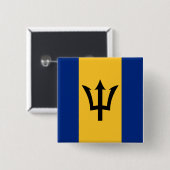 Barbados Flag Vierkante Button 5,1 Cm (Voorkant /achterkant)