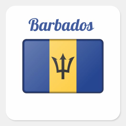 Barbados Flag Vierkante Sticker (Voorkant)