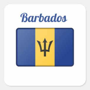 Barbados Flag Vierkante Sticker