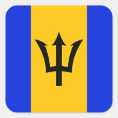 Barbados Flag Vierkante Sticker (Voorkant)