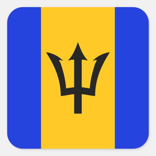Barbados Flag Vierkante Sticker (Voorkant)