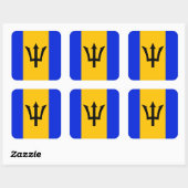 Barbados Flag Vierkante Sticker (Vel)