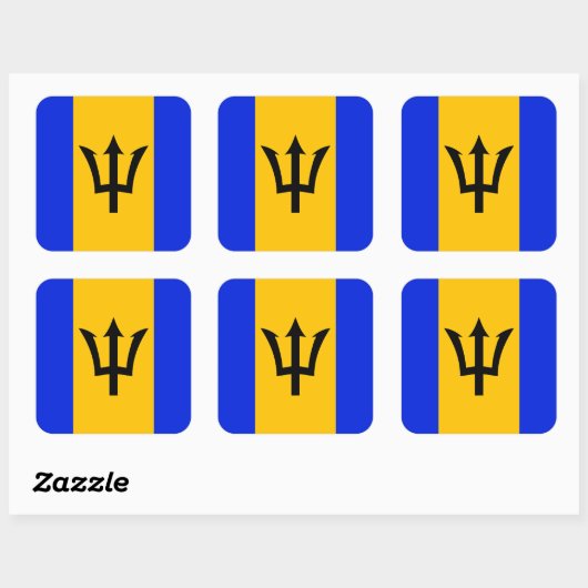 Barbados Flag Vierkante Sticker (Vel)