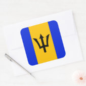 Barbados Flag Vierkante Sticker (Envelop)