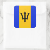 Barbados Flag Vierkante Sticker (Tas)