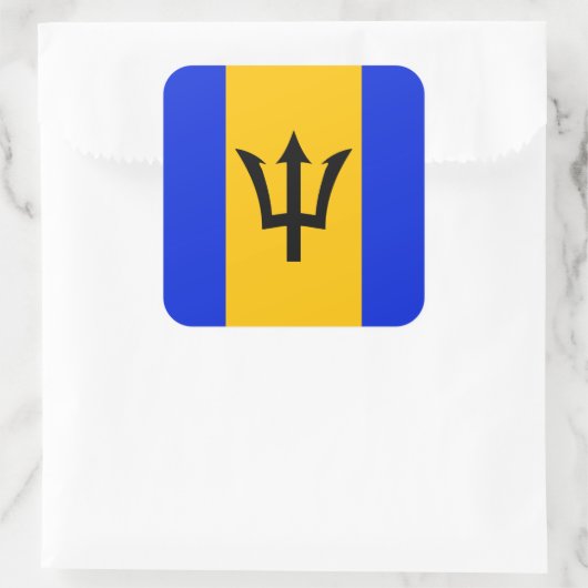 Barbados Flag Vierkante Sticker (Tas)
