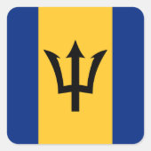 Barbados Flag Vierkante Sticker (Voorkant)