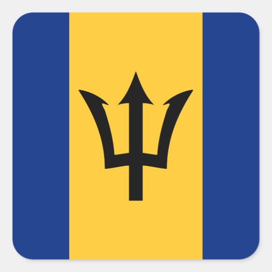 Barbados Flag Vierkante Sticker (Voorkant)