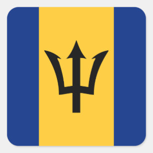 Barbados Flag Vierkante Sticker