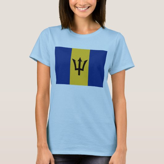 Barbados Flag x Map T-Shirt (Voorkant)