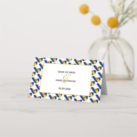 BARBADOS Gepersonaliseerd bruiloft Plaatskaartje (Achterkant)