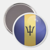Barbados Glossy Circle Flag Magneet (Voorkant / Achterkant)
