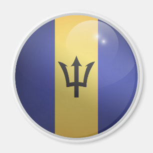 Barbados Glossy Circle Flag Magneet