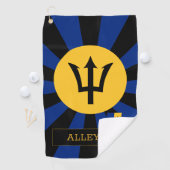 Barbados Golf & premium Barbados Vlag / Patriots Golfhanddoek (Insitu)