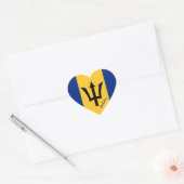 Barbados Hart Sticker, Patriotische Barbados Vlag Hart Sticker (Envelop)
