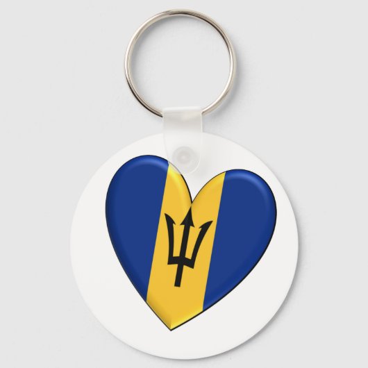 Barbados Hart Vlag Sleutelhanger (Voorkant)