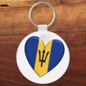 Barbados Hart Vlag Sleutelhanger (Voorkant)
