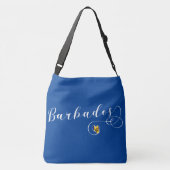 Barbados Heart Flag, Barbadian Crossbody Tas (Achterkant)